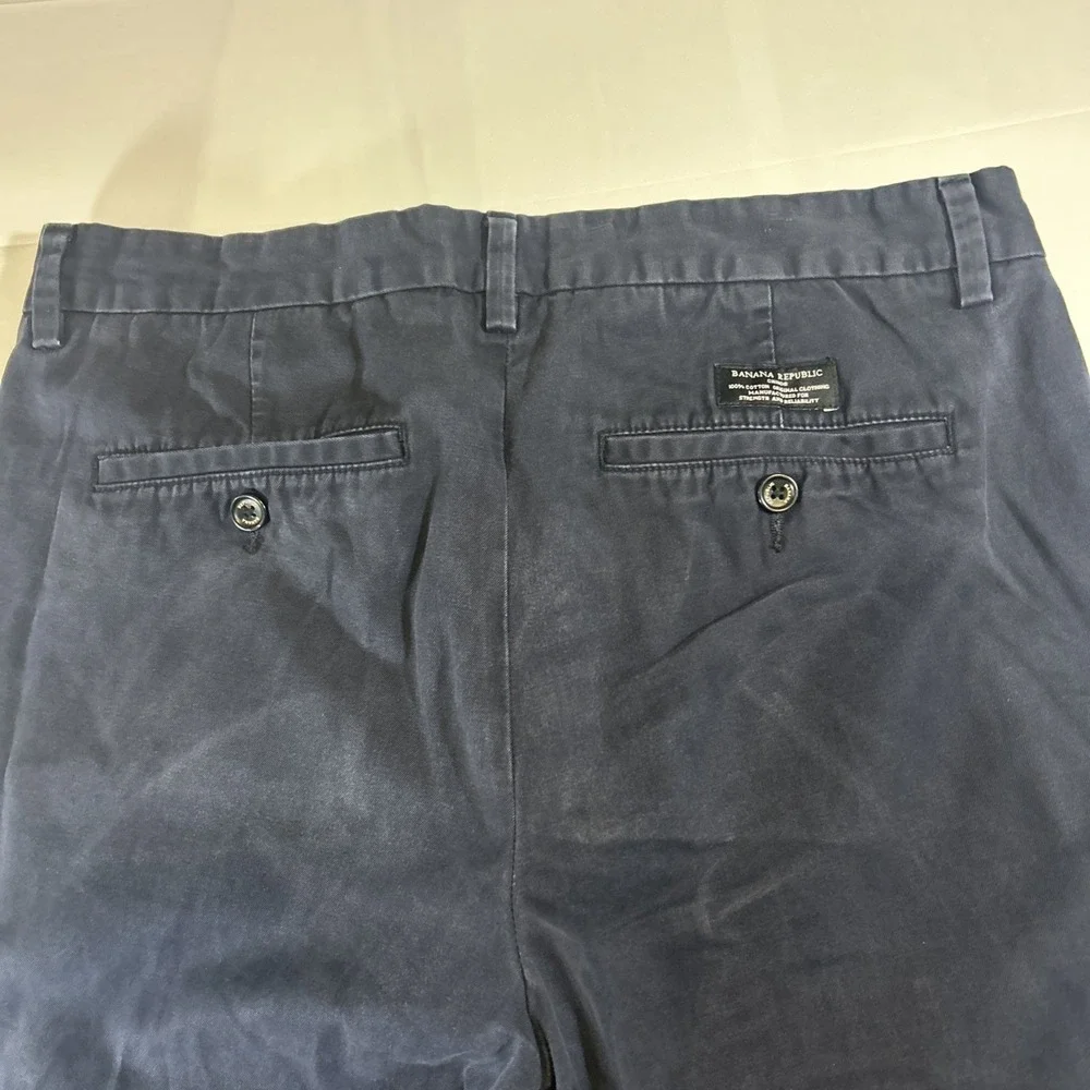 Banana‎ Republic Alden Fit Chinos Pants Mens 32x34 Navy Blue 100% Cotten